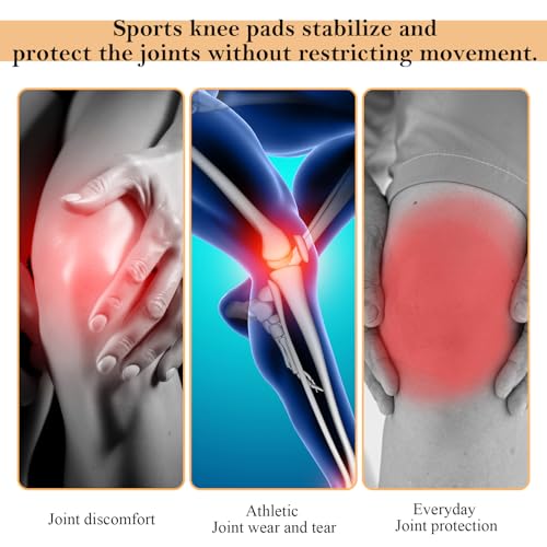 Grevosea 4 Pares De Aquecedores Joelho Para Mulheres E Homens, Suportes Forro, Mangas Compressão, Te