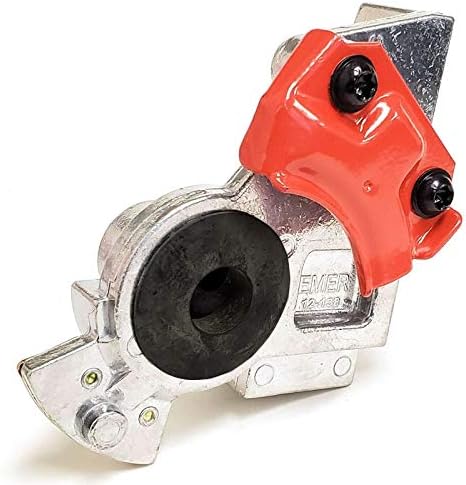 Phillips 12-138 Red Emergency Coil Air Gladhand (38 Degree Angle Mount, Bottom Port, 3/8" female pipe thread, Mild Steel) Works with Tractor/Trailer