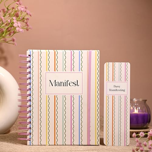 Image of Manifest Edition Planner with Bookmark | Planner Set Includes A5 Journal (22x17 cm) 228 Pages | 120 GSM | 250+ Stickers | Bookmark with Cover Box (The Manifest Edition, Aesthetic Series)