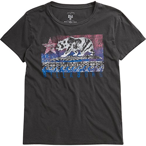 Billabong Juniors Traveling Cali Bear Graphic Tee, Off Black, Medium