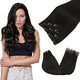 GOO GOO Hair Extensions Clip in Hair Extensions, 100% Real Human Hair, 65g 4pcs Natural Silky Straig