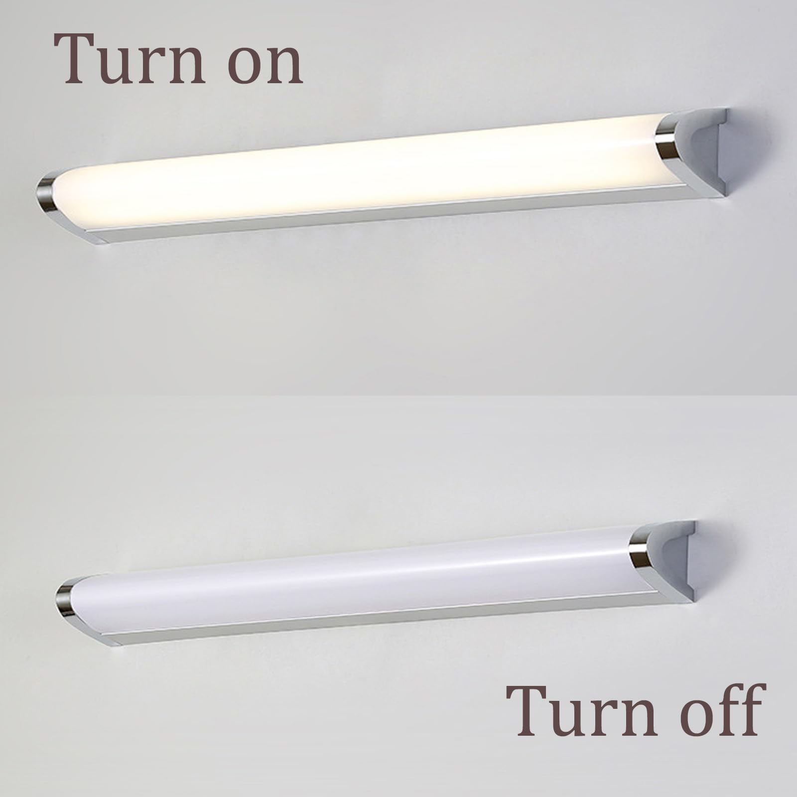 Lampada da parete a LED per bagno, applique impermeabile IP44, regolabile 3000 K/4500 K/6500 K, design moderno argento, ampia gamma di illuminazione per doccia e WC (40 cm)