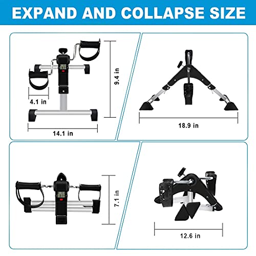 Tabeke Pedal Exerciser, Under Desk Bike Stationary Pedal Exerciser For Arm And Leg Workout, Portable Folding Sitting Desk Cycle #TOP4