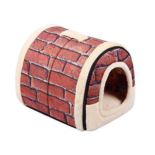 Cuccia Per Gatti Luminosa CATISM - 2 In 1, 45x45x40 Cm, Pieghevole, Con Cuscino Lavabile, Brilla Al Buio