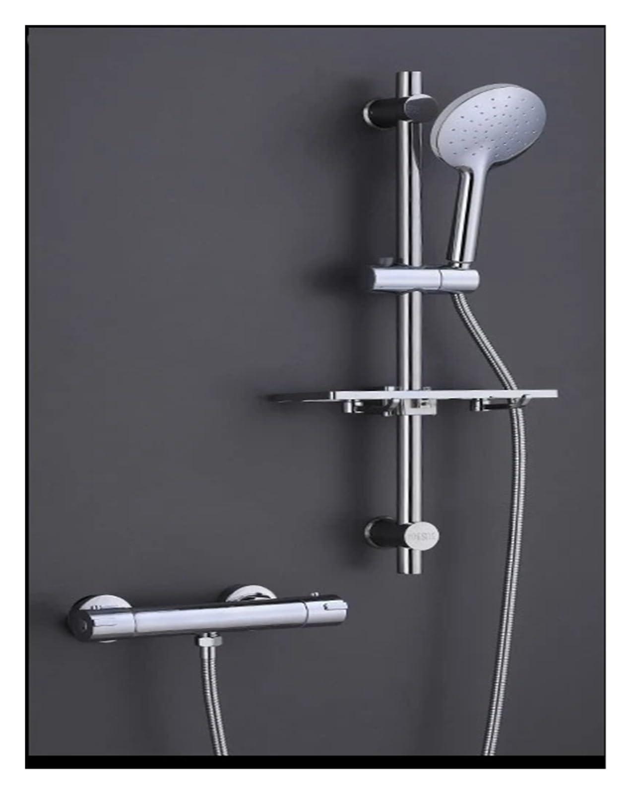 Mitigeur de douche thermostatique noir B1 avec barre coulissante
