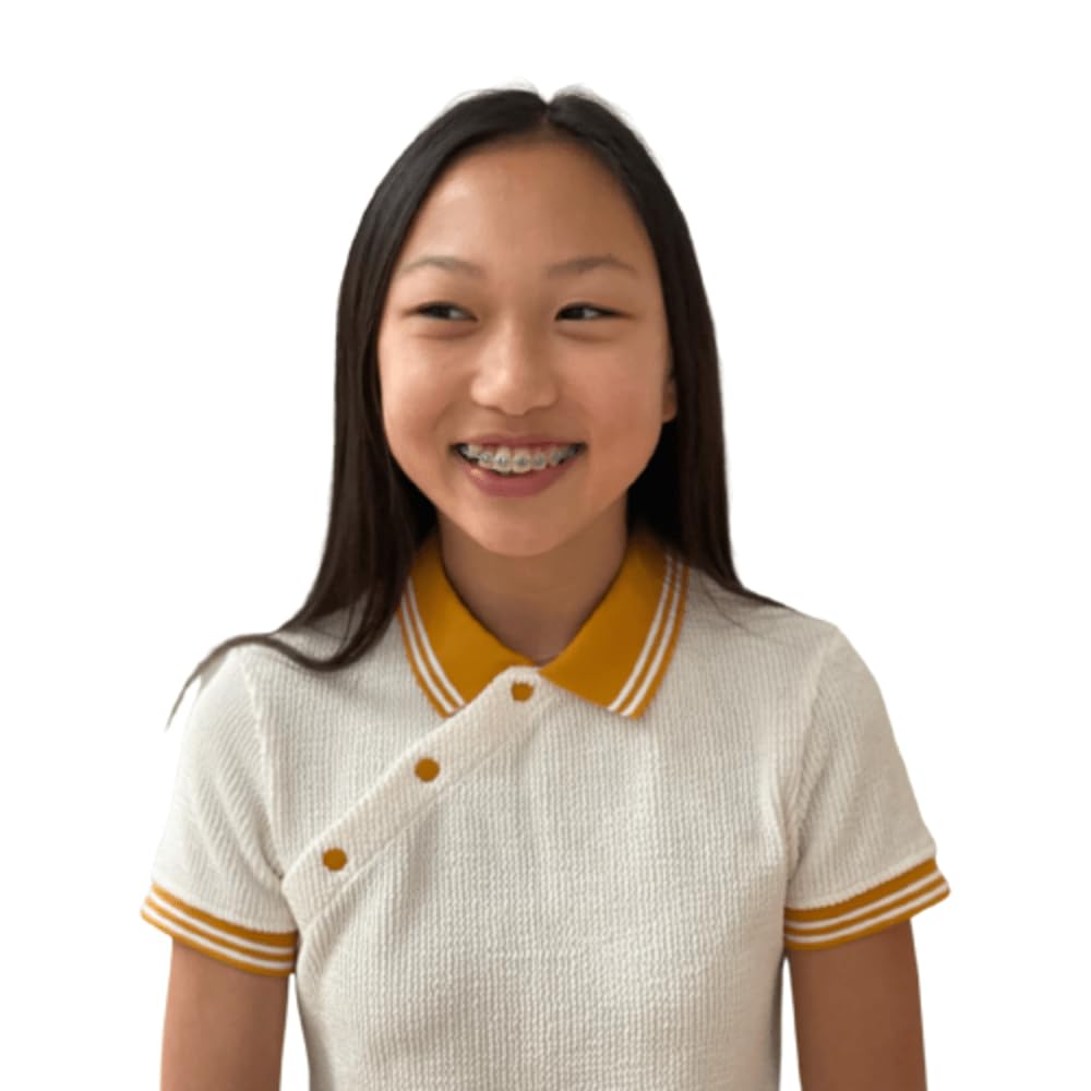 Marie Birdie Go Ask Alice Short Sleeve Polo UPF50+ Jacquard Golf Outfit Diagonal Buttoned for Tweens and Teens 8-18 Years Old