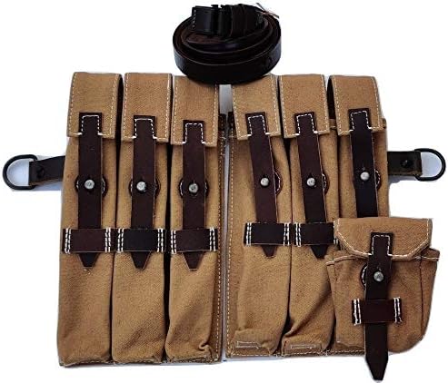 WARCRAFT EXPORTS German WWII MP40 Wehrmacht Magazine Pouch Set (GET FREE MP40 SLING)