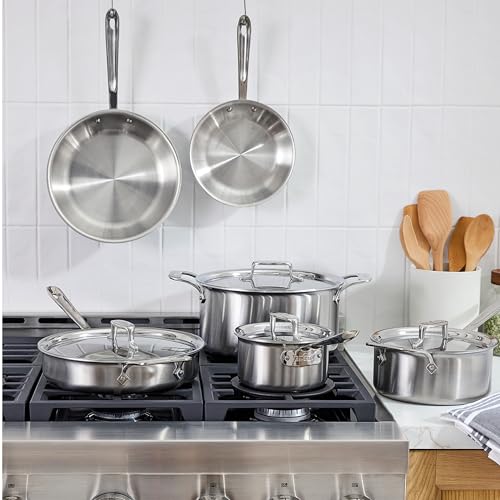 image for All-Clad D5® Stainless Steel Core 10 Piece Cookware Set- Made in USA-