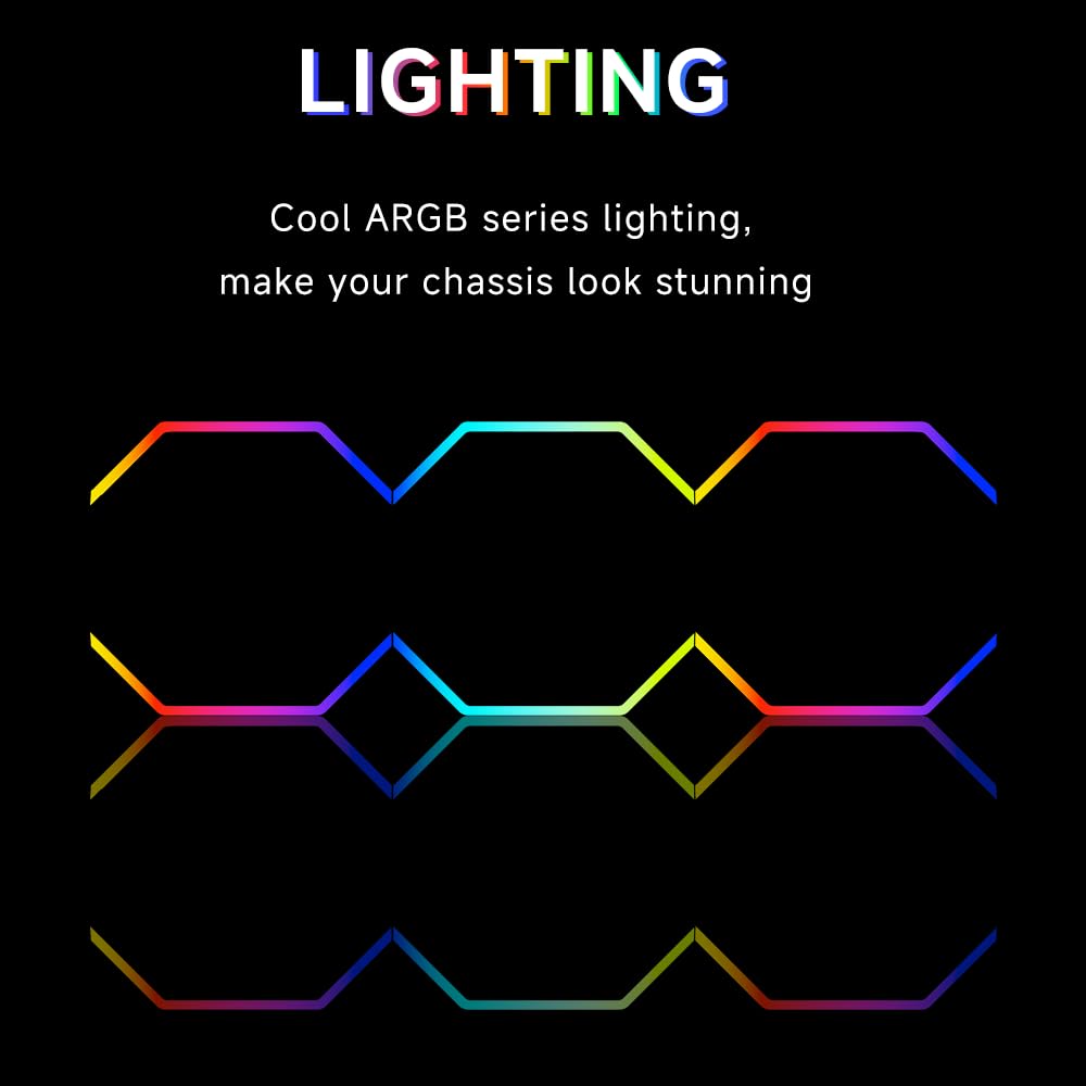 Jungle Leopard Build Blocks UNI Daisy Chain RGB PC Ventilatore 120MM 3er Pack,2000RPM/62.36CFM,5V3PIN ARGB und 12V4PIN PWM Ventilatore (Nero)