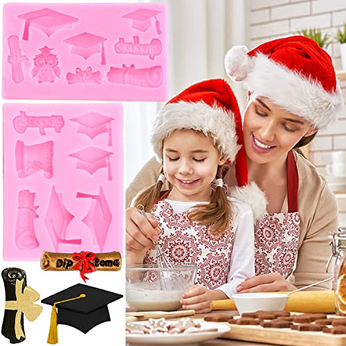 ZiXiang Graduation Silicone Mold Doctoral Cap Silicone Molds Diploma Scroll Graduate Fondant Mold Certificate Candy Molds Doctoral Hat Chocolate Mold For Cupcake Cake Decoration Set Of 3 by zixiang - Image 8
