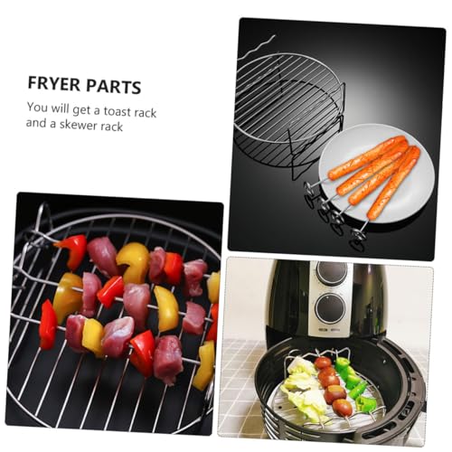 Friteuse à air support à brochettes acier inoxydable cuisson saine maison 2pcs