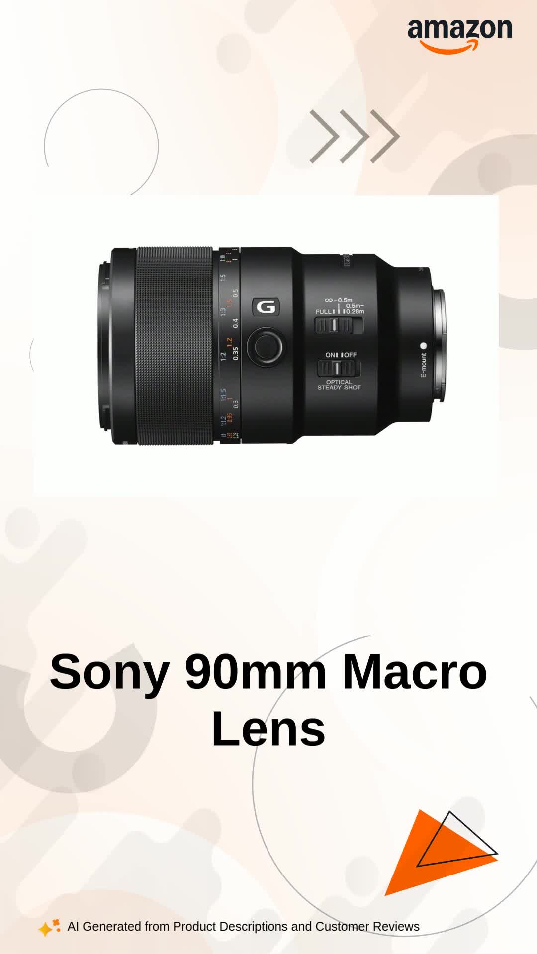 Sony SEL90M28G FE 90mm f/2.8-22 Macro G OSS Standard-Prime Lens