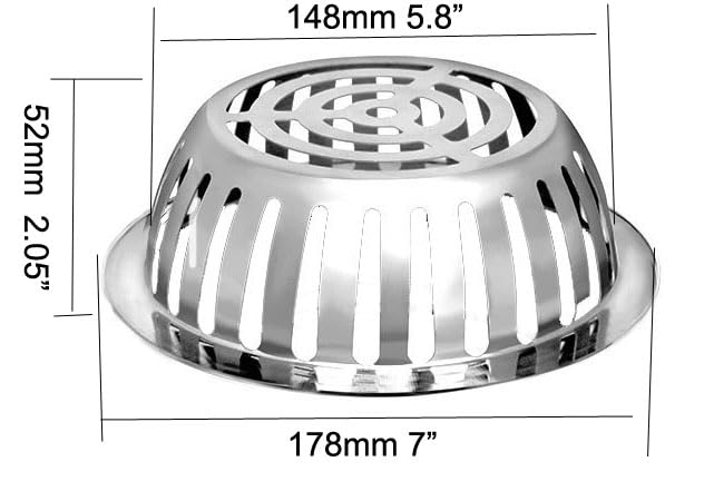 Image of Stainless Steel Roof Dome Drain Cover Strainer Atrium Grate 2pcs /pk (Dia: 7 inch)