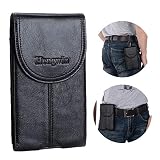 Hengwin Leather Cell Phone Belt Case for iPhone 13 Pro Max 12 Pro Max XS Max Holster with Belt Clip/