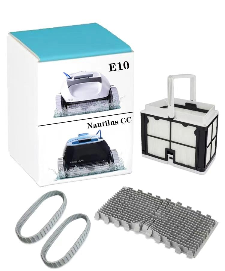 Viskeysta Kit de acessórios de limpeza robótica - compatível com Dolphin E10, Dolphin Nautilus cc, inclui escova de rolo, cinto de pneu e cesta de filtro