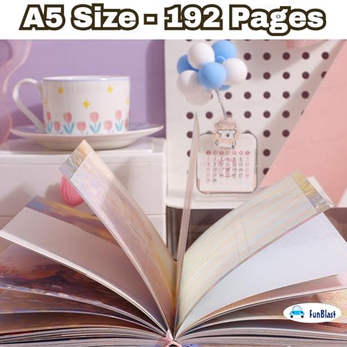 Image of FunBlast Aesthetic Diary for Girls - Dream Encounter Notebook Diary, Cute Kawaii Stationery, Colorful Pages Travel Diary for Kids & Adults (A5 Size; 192 Pages) (Purple)