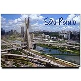 São Paulo Fridge Magnet Brazil Travel Souvenir Octávio Frias de Oliveira Bridge Sao Paulo