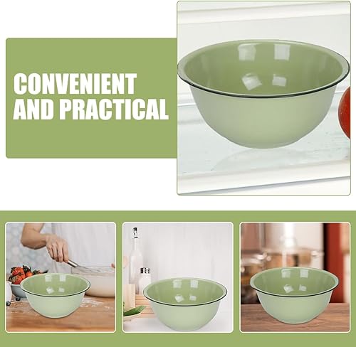 Miniatura 8 de Cuenco esmaltado vintage para cocina, cuenco de sopa para almacenamiento de alimentos, cuenco grueso retro para ensalada y masa, accesorio para el