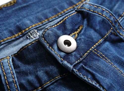 LONGBIDA Women's Stretch Ripped Jeans Skinny Distressed Destroyed Cuffed Denim Pants4