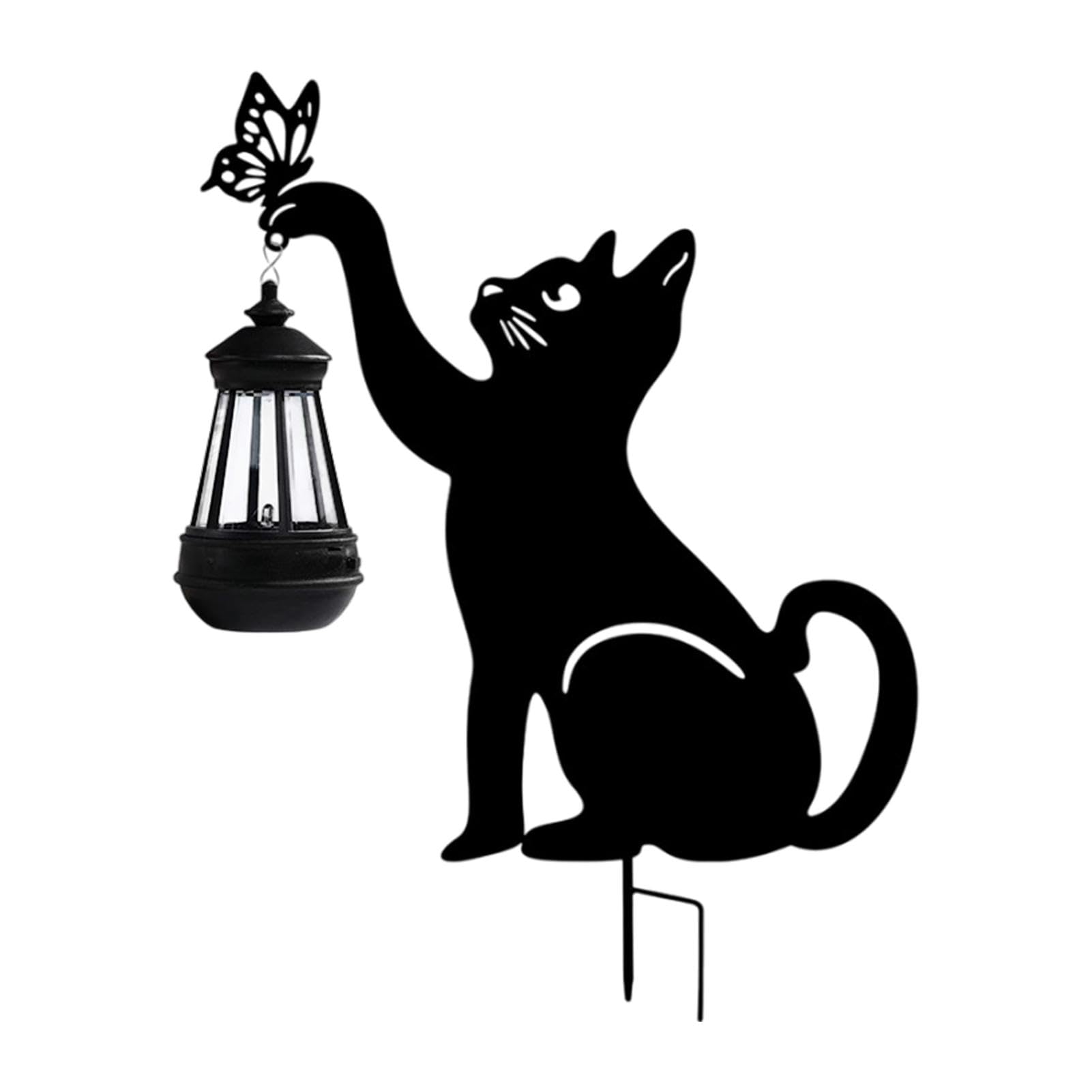 Zuasdvnk Outdoor Cat Stake with Light | Outdoor Decorative Solar Lamp,Metal Cat Solar Light, Creative Garden Solar Lanterns, Outdoor Garden Decoration