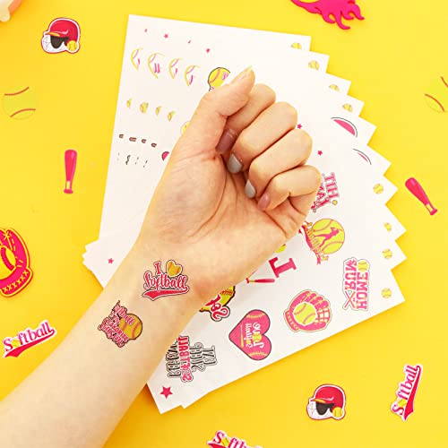 12 Sheets Softball Tattoo Stickers For Girls Teens Favors Fun Quotes Water Bottle Laptop Car Scrapbook Softball Party Supplies Gift Bag Filler Classroom Softball Club Sports Team Rewards #TOP3