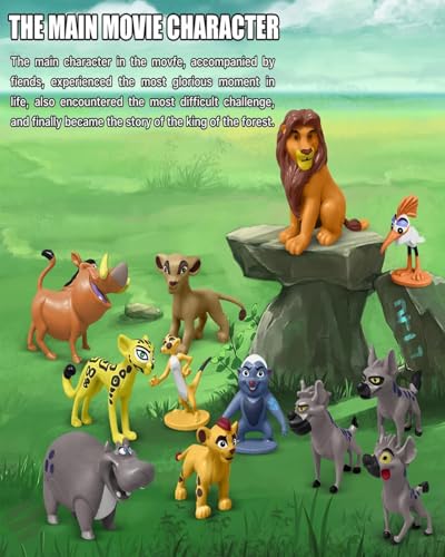 Image of MittiJoy 12PCS for Lion King Toys, Animal Toys for Kids, Zoo Figurines Set, Animals Set for Kids, Chota Bheem Toys, for Little Singham, Home Decor, Gift for Children