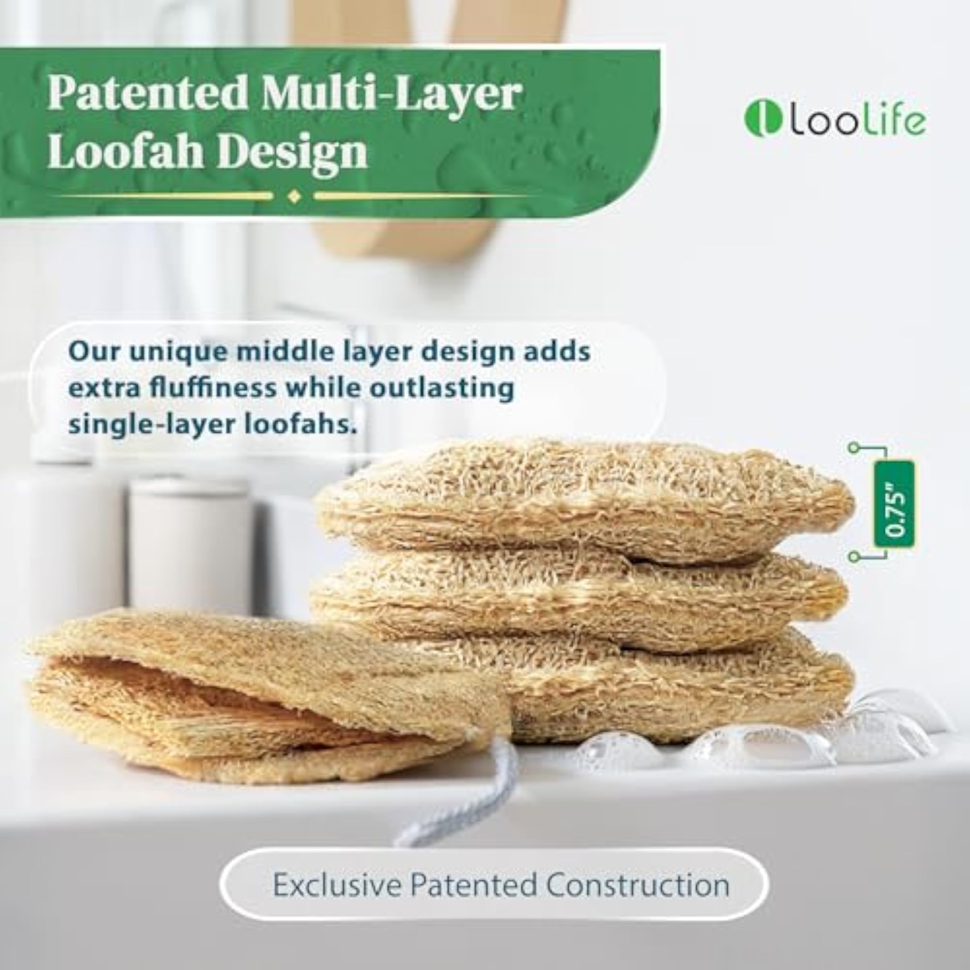100% Natural Loofah Exfoliating Sponge (3 Pack)