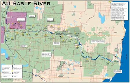 Au sable river kayaking map