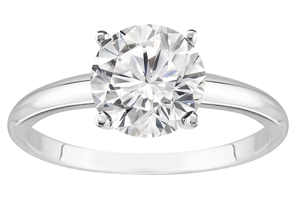 1 to 10 Carat IGI Certified Lab Grown Diamond Engagement Ring, Round Cut Solitaire, 4-Prong Setting, E–F Color VS2–SI1 Clarity