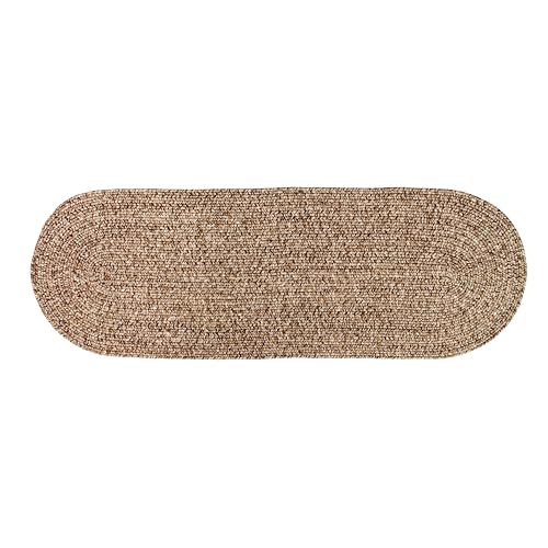 Super Area Rugs Kitchen Runner Rug Farmhouse Living Indoor/Outdoor Reversible Braided Rug - Made in USA - Brown Mix 2' X 4' Oval
