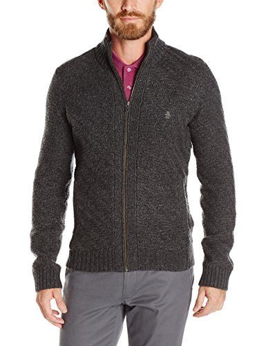 Original Penguin Men's Chunky Full Zip Sweater