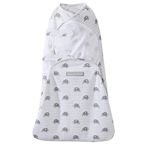 Image of HALO Swaddlesure Adjustable Swaddling Pouch, TOG 1.0, Elephant, Newborn, 0-3 Months