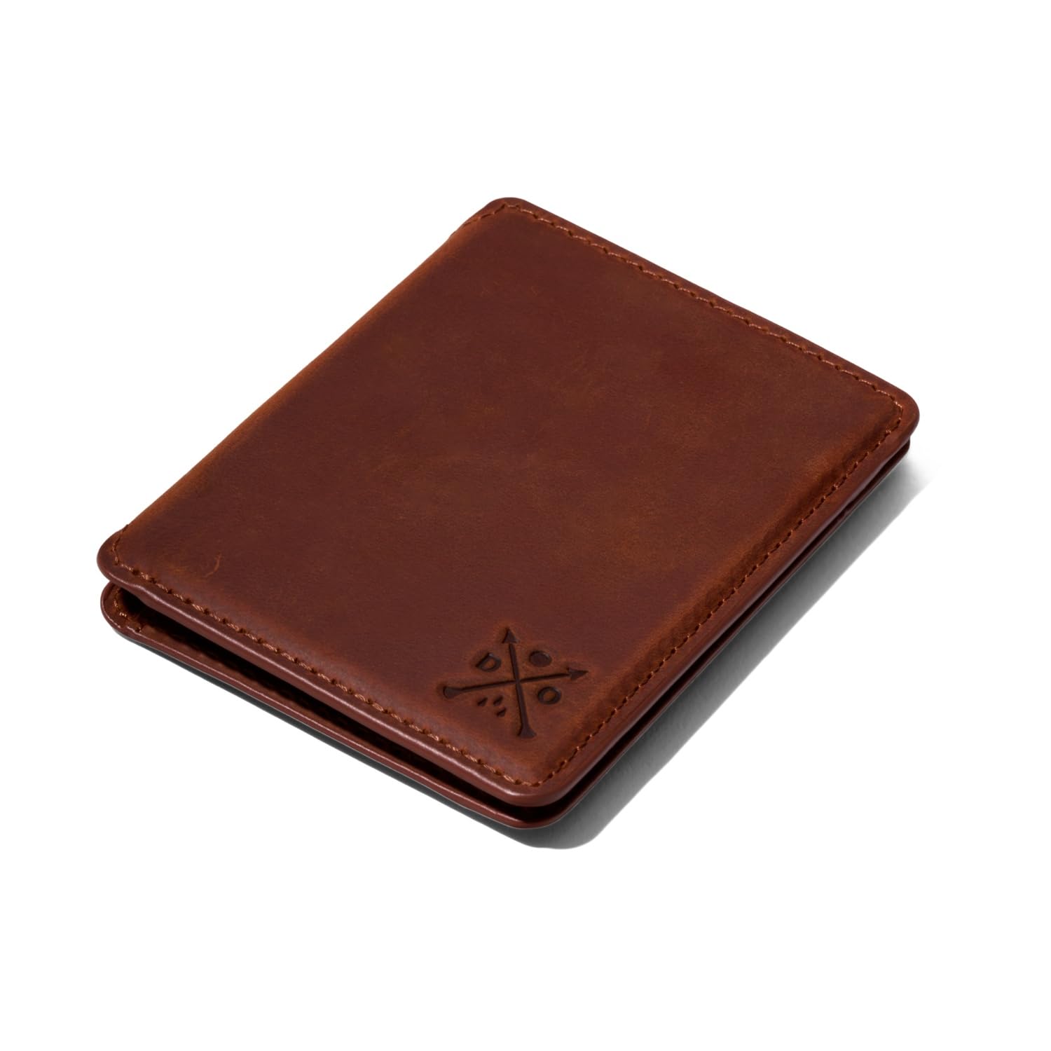 CLOUD Wallet Slim Minimalist — Magnetic Closure, Lightweight Design, Quick Access Pull Tab - Top Grain Leather Front Pocket Wallet (Brown)
