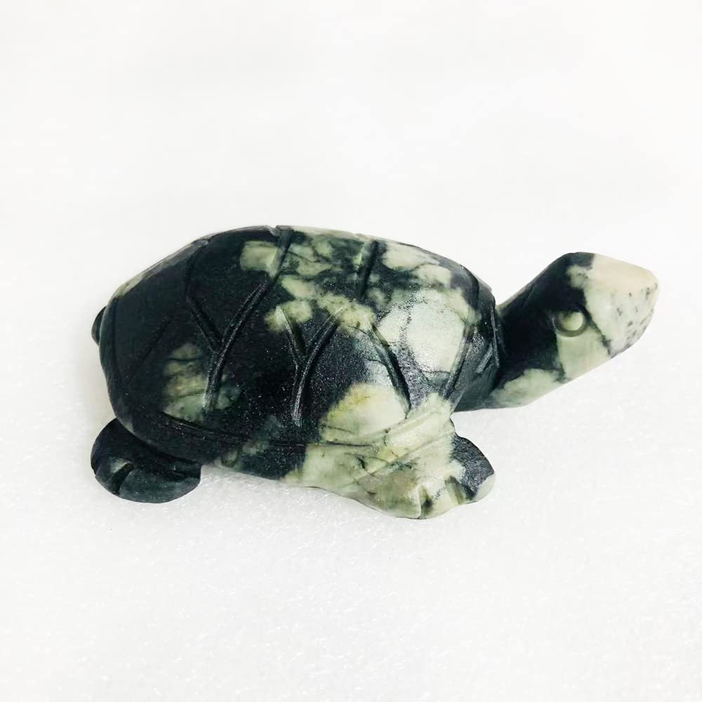 SnamicE Natural crystal rough Natural Chrysanthemum Quartz Crystal Stone Tortoise Animal Statue for Decoration,1PC 60mm-70mm