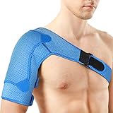 Shoulder Brace for Women Men, PKSTONE Light and Breathable Shoulder Brace for Torn Rotator Cuff, AC Joint Dislocation, Sprains, Tendonitis Pain Relief,Size Large