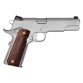 Cool Hand 1911 Wood Grips, Grips Gold Screws Included, Full Size (Government/Commander), Checker Diamond Cut or w/Patriotic US Logo or Honey Comb Texture, Ambi Safety Cut (Brown3)