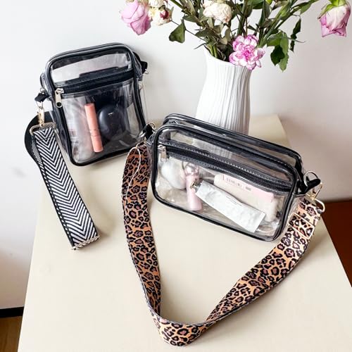 2 Pack Clear Crossbody Bag for Women，Small Clear Purse for women Stadium Cross Body4