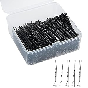 Black Bobby Pins, 400PCS Hair Bobby Pins for Women, Bun Pins for Thick Hair Thin hair and All Hair Types, Hair Pins with Case, 1.97 inch