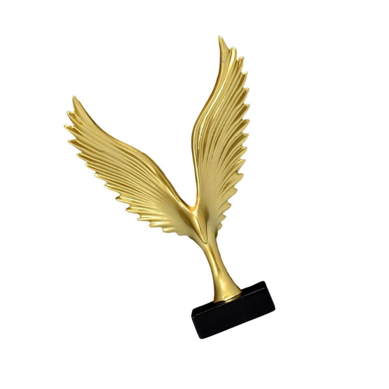 ALCXAZS Exquisite Angel Statue Resin Sculpture Figurine for Home Display Gifts Figurines, Gold Bird