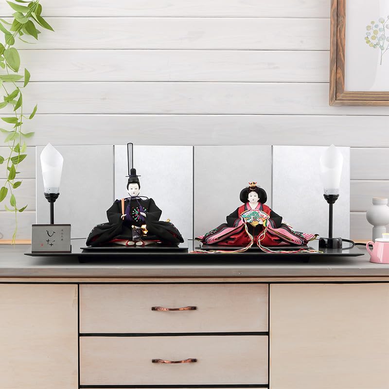 清水久遊 雛人形 親王平飾りセット 間口約80×奥行約40×高さ約28