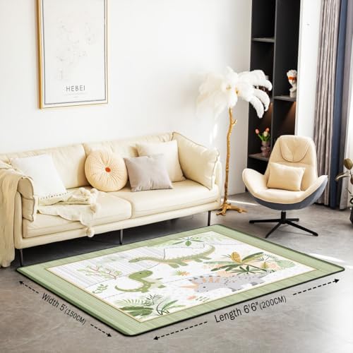 Tapete decorativo Feelyou para niños 3x5 verde y gris miniatura 2