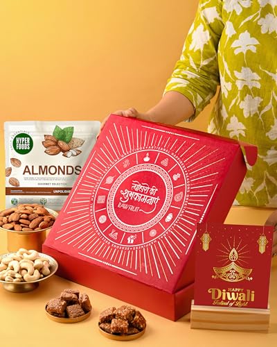 Image of Hyperfoods Diwali Gifts for Family and Friends Dry Fruits Diwali Gifts for Employees Gift Hamper Dry Fruit Gift Box Corporate Gifts for Employees Chocolates Gift Pack Combo Dry Fruits Combo Pack