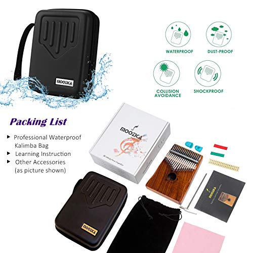 image for Moozica 17 Keys Kalimba Marimba, Solid Koa Wood Professional Thumb Pia