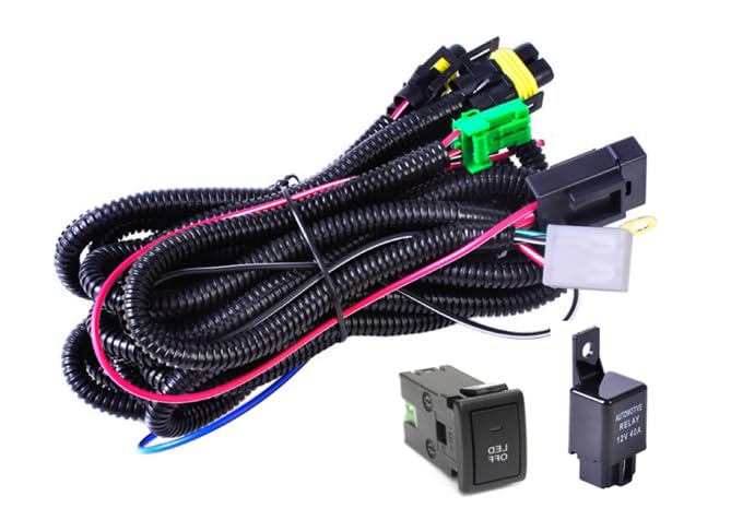 Amazon.co.jp: フォグランプ リレーハーネス フォグ 配線 LED スイッチ