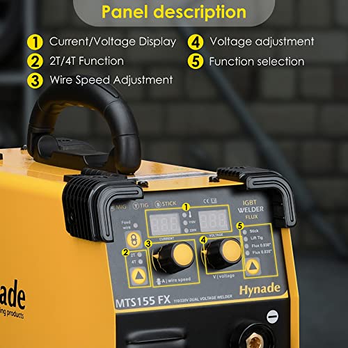Hynade Mig Welder, Flux Mig Welding Machine, Dual Voltage 110/220V Tig Stick Gasless Flux Mig Wire Welding Machine (Mts155 Fx) #TOP4