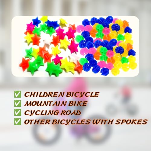 140Pieces Bike Spoke Beads Decorations Bike Wheel Spokes Bead Plastic Clip Bead Plastic Bike Spokes Colorful Bicycle Spokes Accessories Wheel Decorations Bike Spoke Covers Bike Spoke Beads for Girls - Thumbnail 6