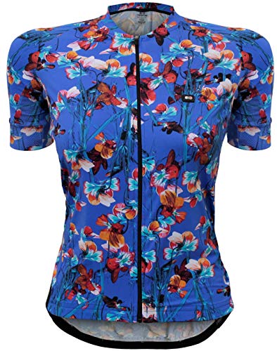 Camisa De Ciclismo Feminina Márcio May Funny Premium Royal Flower