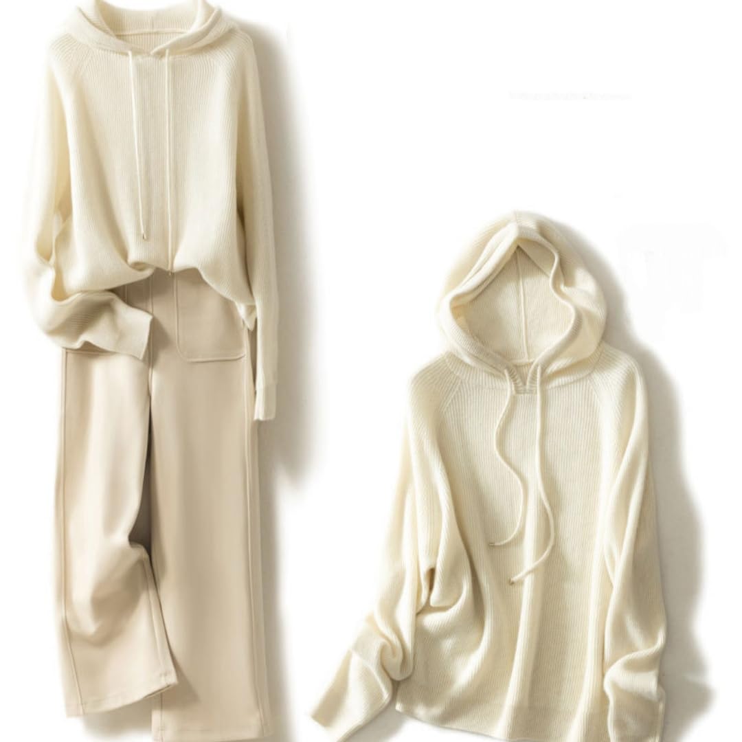 Kaschmir-Pullover für Damen, weicher Kapuzenpullover, Winter, warme Hoodies für Damen, leicht, solide, dicke Strick-Sweatshirts
