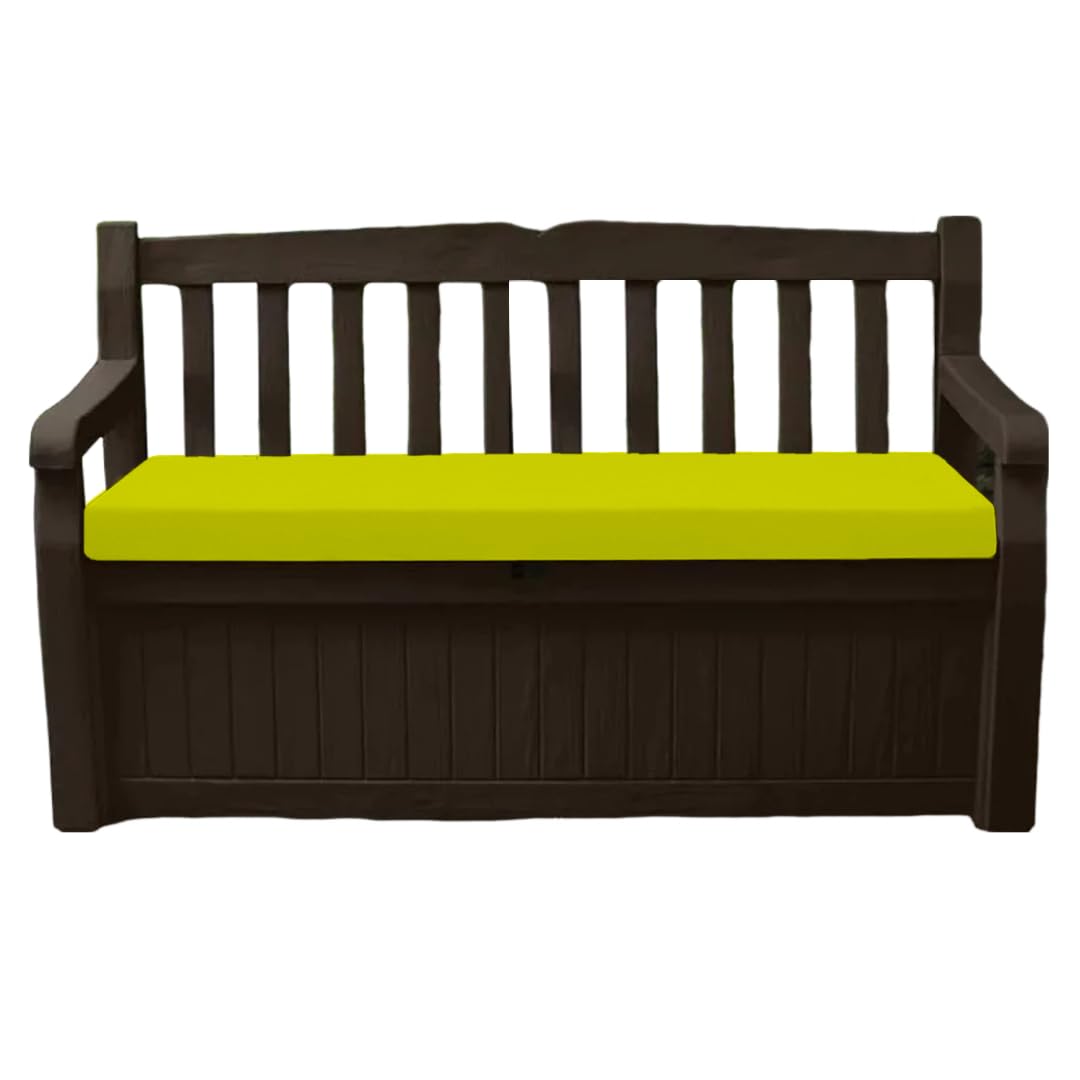A ATH COLLECTION Waterproof Garden Bench Cushion Seat Pad Only fit for Iceni Outdoor Garden And Eden Storage Box 128x50x5cm Lightweight Durable Cushions (Lime Green) — image 1