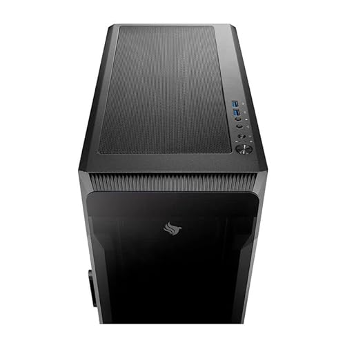 GABINETE GAMER PICHAU POUTER 3 LATERAL DE VIDRO PRETO, PG-P03-BK